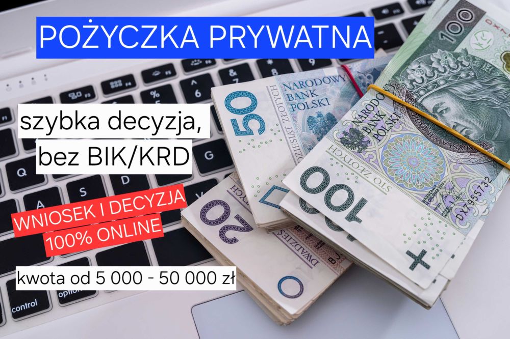 Kredyt Prywatny przez internet na umowę POŻYCZKA PRYWATNA do 50 000 zł