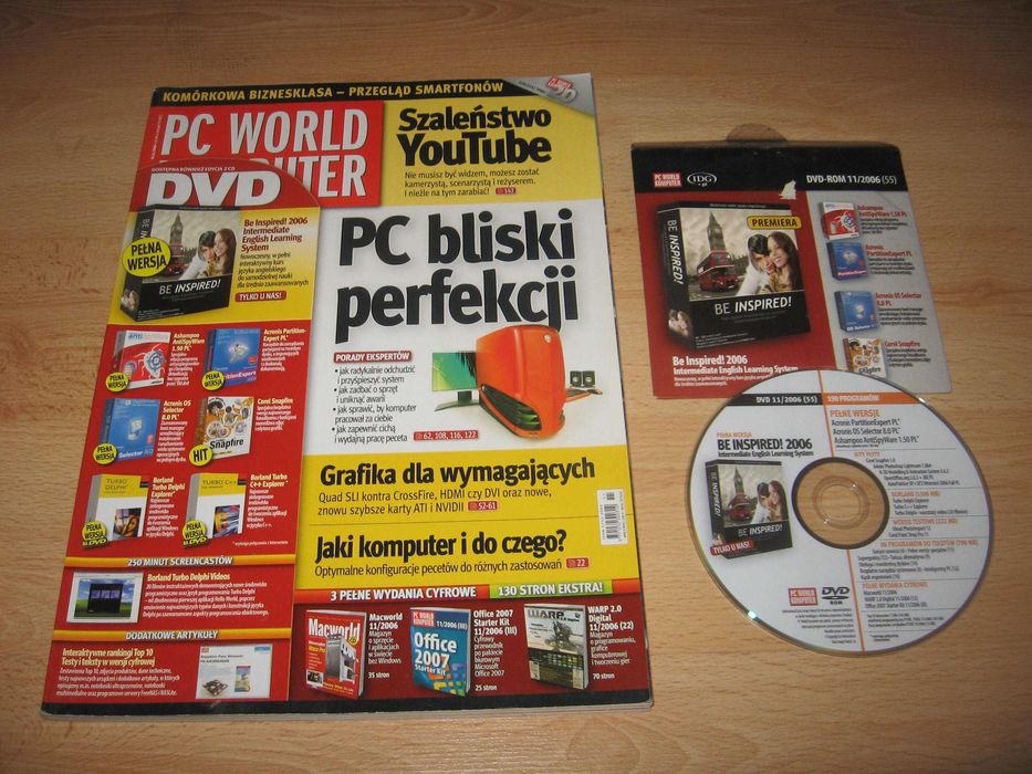 PC World Komputer 11 2006 z DVD  kurs Be Inspired English