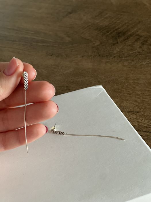 Срібні сережки колоски