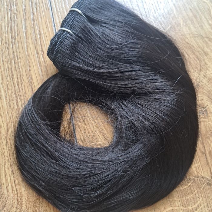 Ludzkie Włosy Clip-In Naturalne Wowangel Czarne 45 cm 120g Bezszwowe 1.1