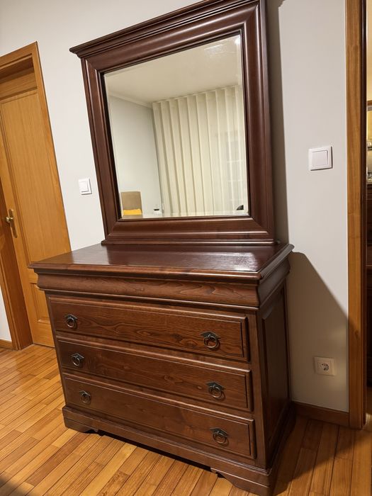 Cómoda com espelho - Madeira de mogno