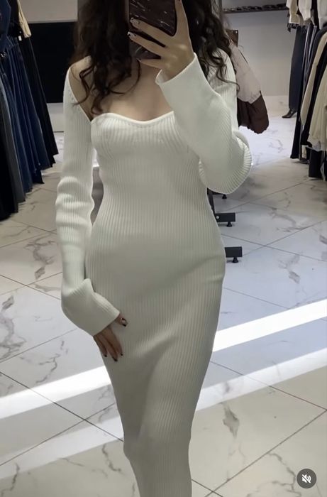 Платье белое миди