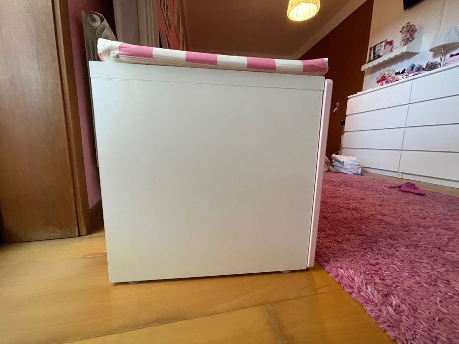 Baú Arrumação Branco Rosa