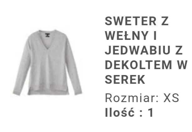 Massimo Dutti sweter V serek szary melanż jedwab wełna XS 34