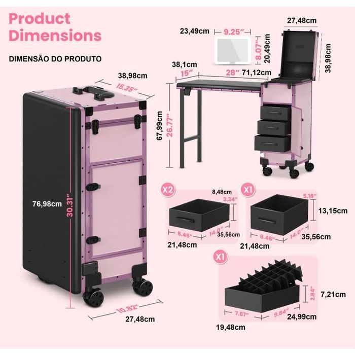 Professional Makeup Case with Table and Drawers (NEW)64283952067459121