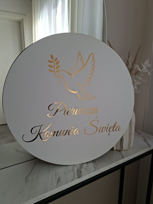 Tablica powitalna złota komunia święta