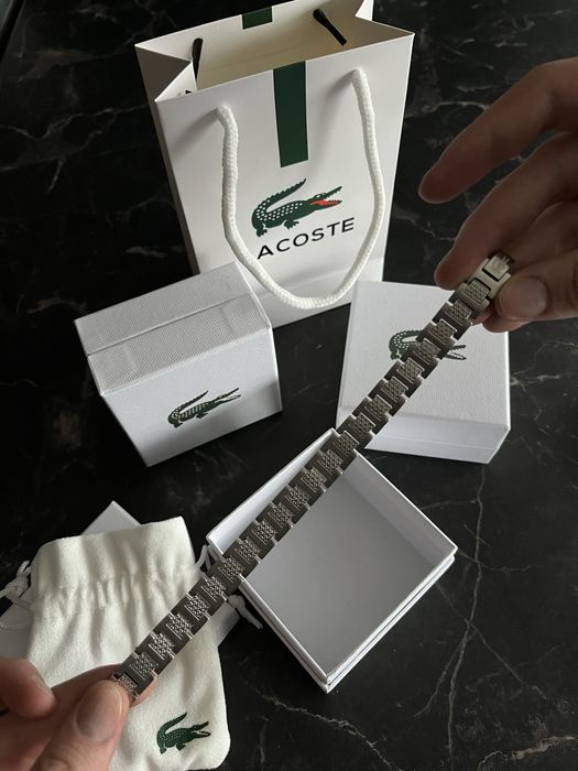 Подарунок для хлопця. Чоловічий браслет Lacoste.
