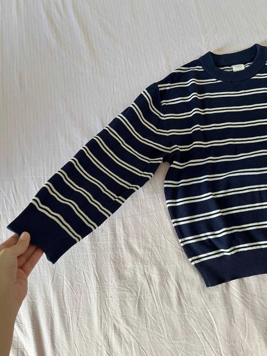 Camisola malha Zara azul-marinho às riscas brancas, 13-14 anos
