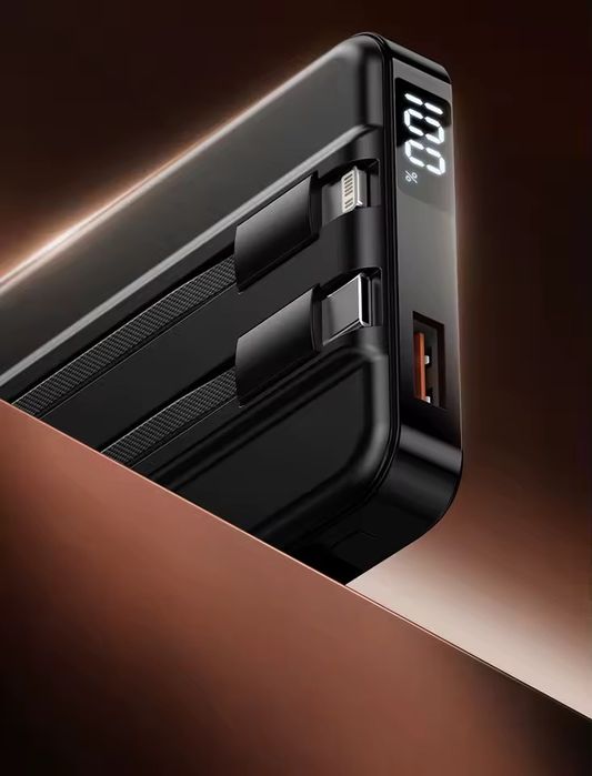 Power Bank ROCOREN 10000 mAh з MagSafe + Вбудовані кабелі + Підставка