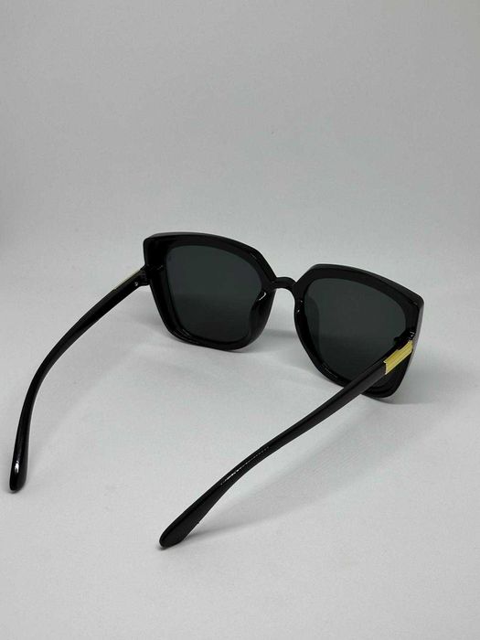 Okulary damskie przeciwsłoneczne czarne styl retro kod 1519