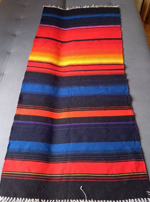 Kilim, wełna Skandynawia kolorowy, vintage paski.
