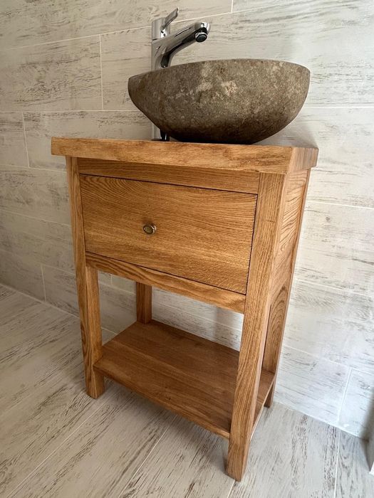 Szafka do łazienki dębowa pod umywalkę loft 100% dąb