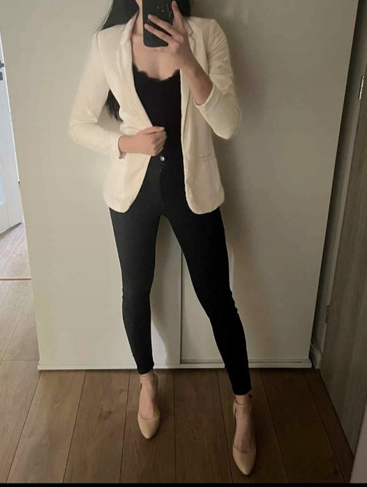 Marynarka damska  biała kremowa XS