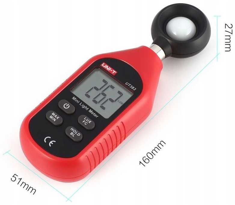 LUKSOMIERZ Światłomierz miernik natężenia światła ZESTAW baterie