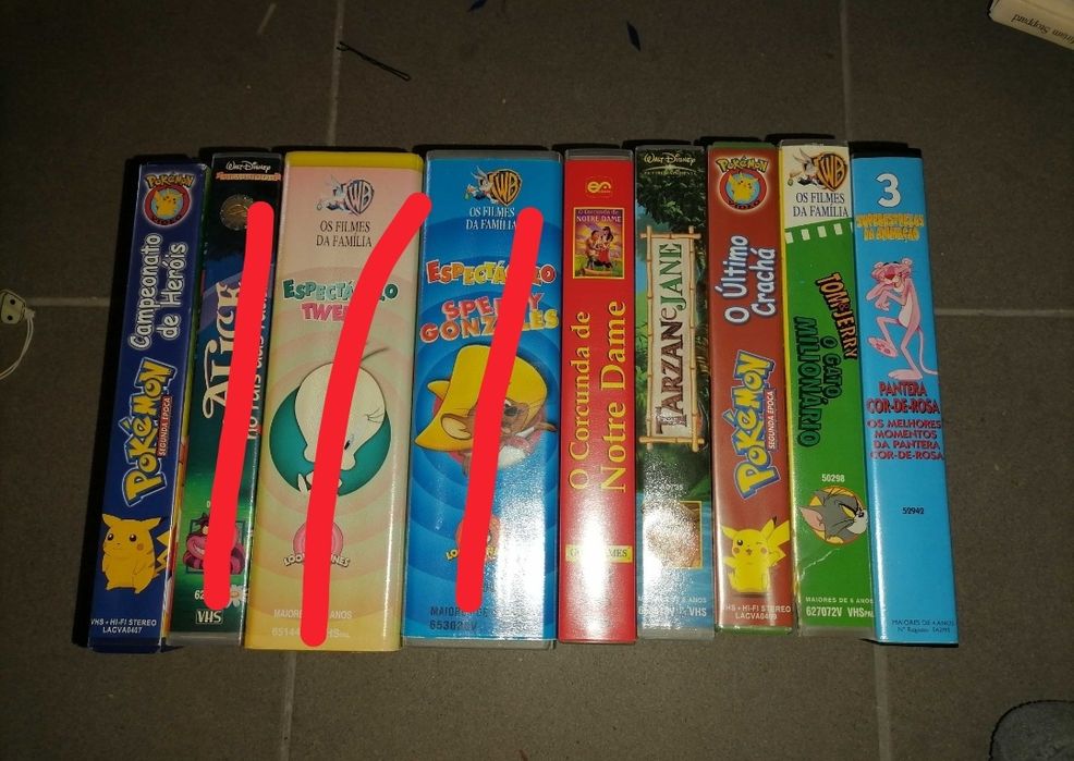 Cassetes VHS filmes animação