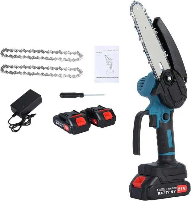Mini motosserra BELLARO sem fio de 6" com 2 baterias e 2 correntes - Para poda de jardim