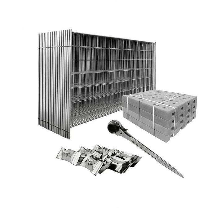 Ogrodzenie Tymczasowe 100mb Budowlane - zestaw - Panele Ażurowe