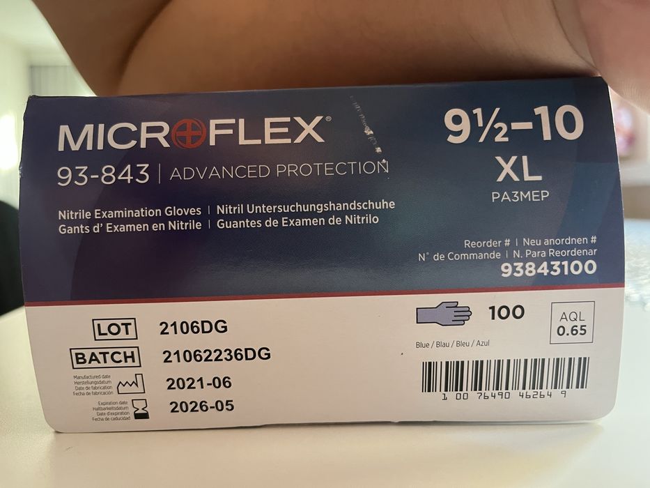 10 paczek rękawice Ansell MicroFlex 93-843 100 szt. Nitryl XL