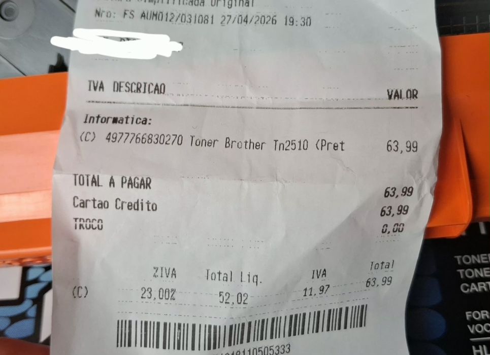 Tinteiro novo brother