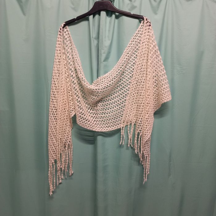 Cachecol unisexo malha creme