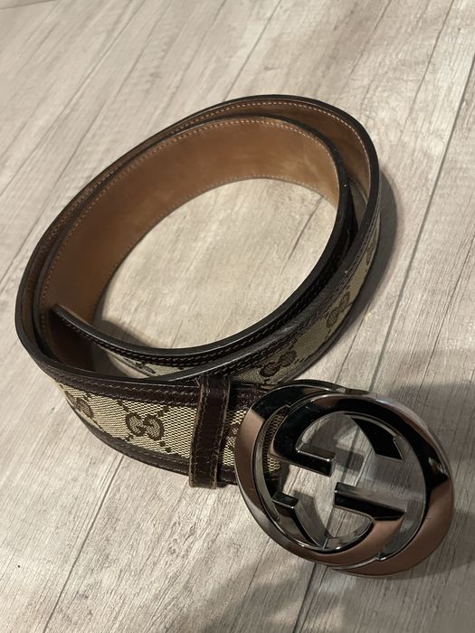 Pasek Gucci GG Canvas Belt Interlocking G