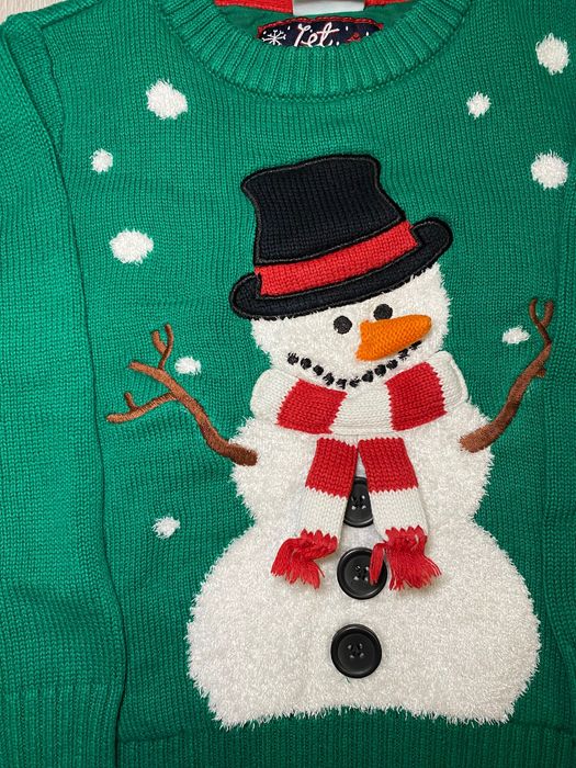 Дитячий новорічний светр світер з малюнком сніговик F&F