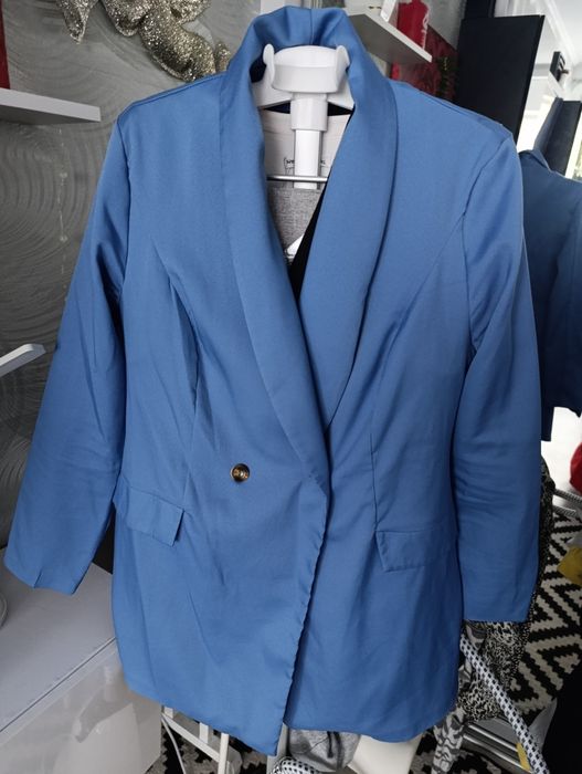 Пиджак жакет 50 р. голубой