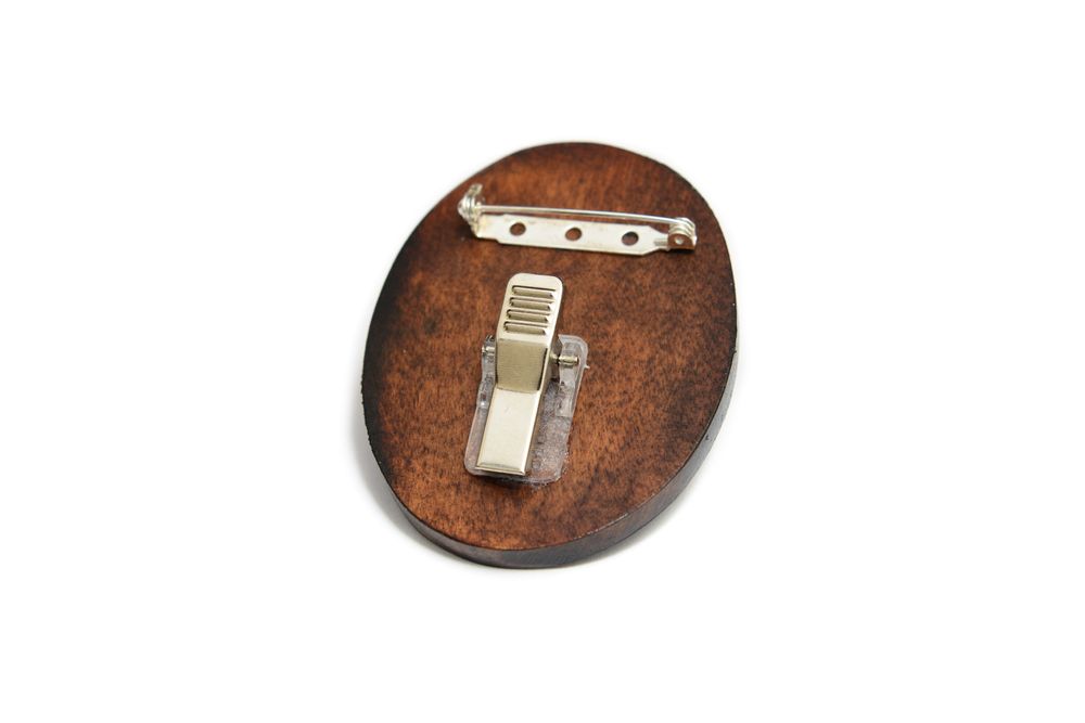 Shiba Inu broszka clipring drewniany Art-Dog