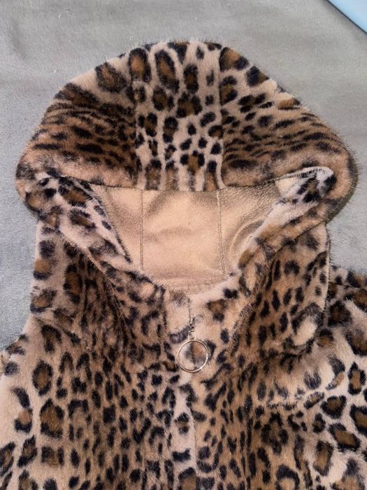 Леопардова шубка з єко хутра