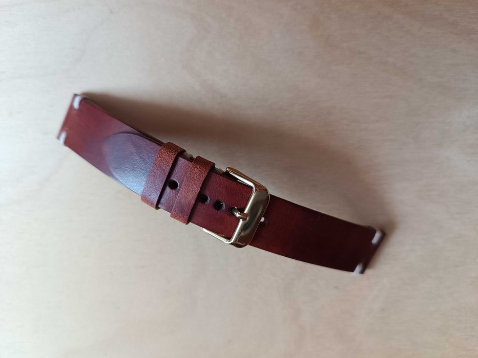 Brązowy skórzany pasek zegarka 18 mm S/M