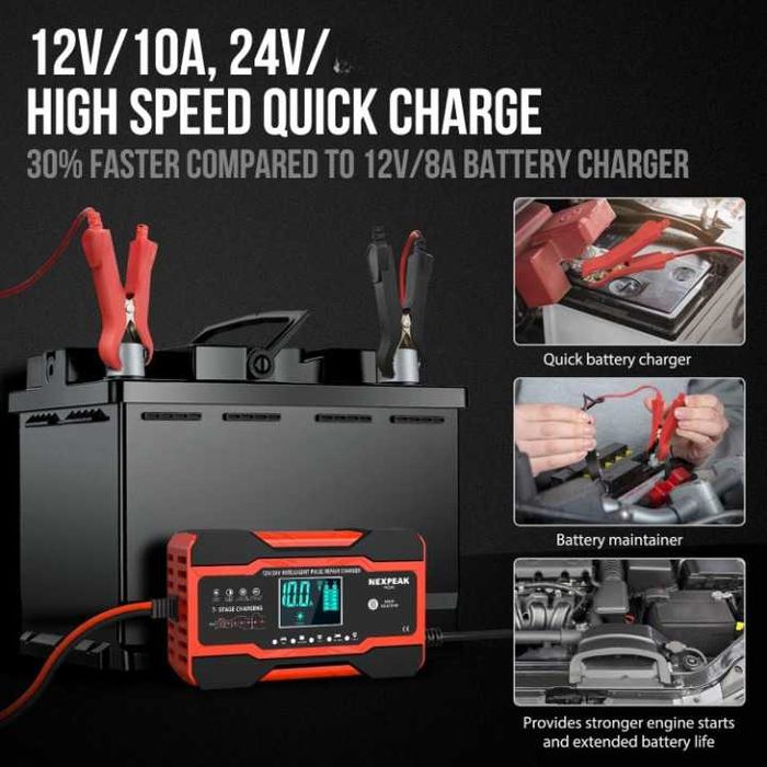 12V–24V Battery Maintainer and Charger – New