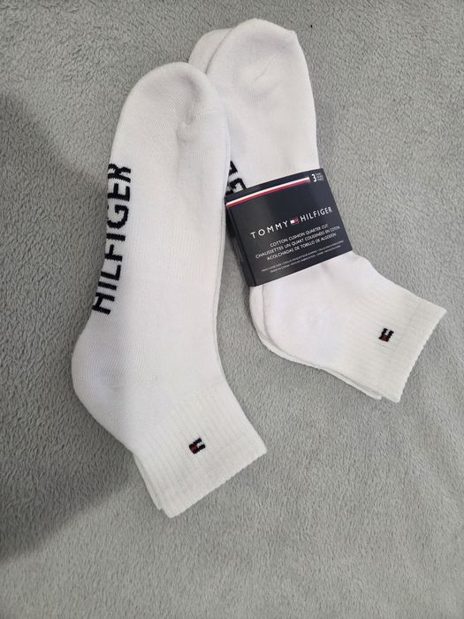 Tommy Hilfiger – skarpetki męskie 3-pak | białe r.40-46