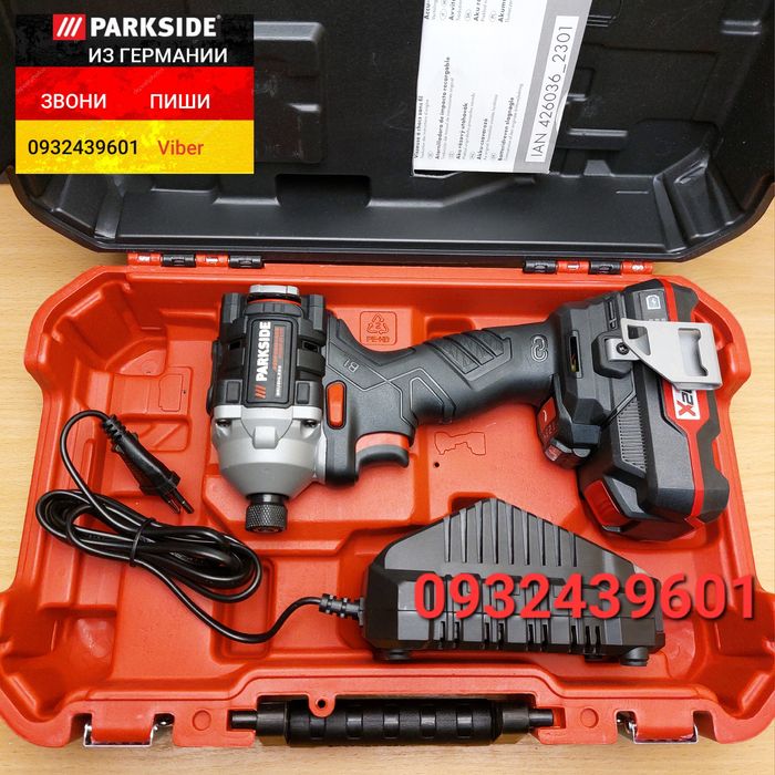 Аккум ударный шуруповерт импакт 226Нм изГЕРМАНИИ Parkside PDSSAP 20 D3