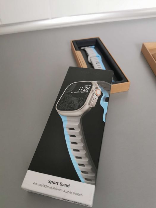 pasek do Apple Watch Sport Band szaro niebieski (NOWY) 44mm 45mm 49mm