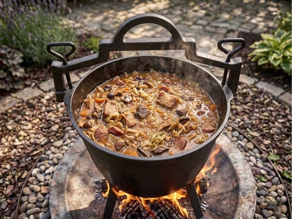 KOCIOŁEK ŻELIWNY 10L Myśliwski Węgierski Garnek Na Ognisko Grill
