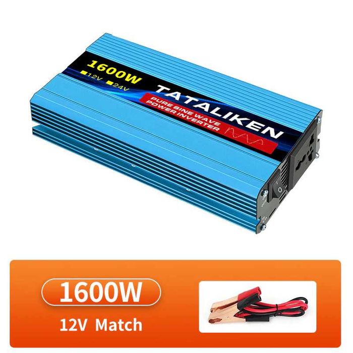Перетворювач напруги Інвертор Tataliken 1600w 12v-220v Чистий синус