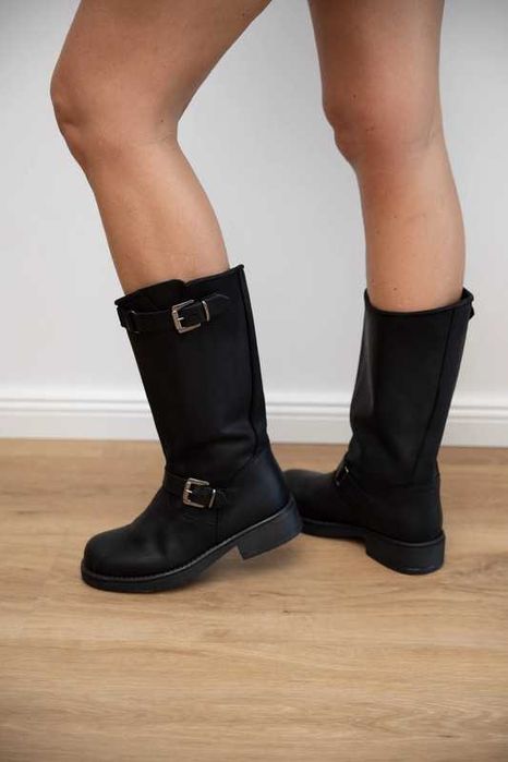 Skórzane wysokie włoskie buty Subdued - stan idealny!