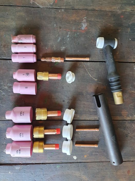 Palnik, uchwyt SR-26 Binzel, soczewka jumbo 2,4, izolator, zestaw tig