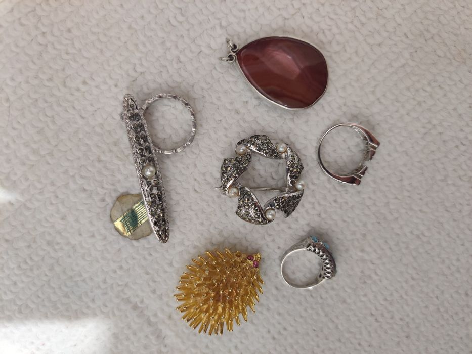 Серебро винтаж бижутерия кольцо брошь кулон