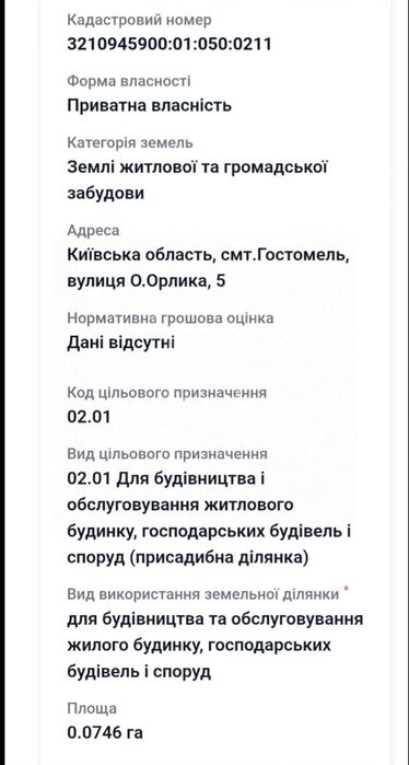 продам Ділянку. Гостомель! 17000$