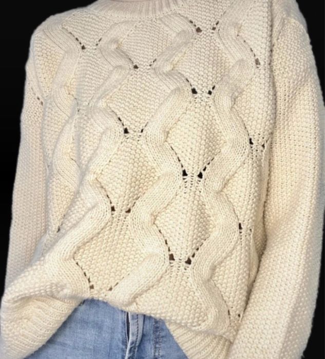 Beżowy sweterek H&M, oversize