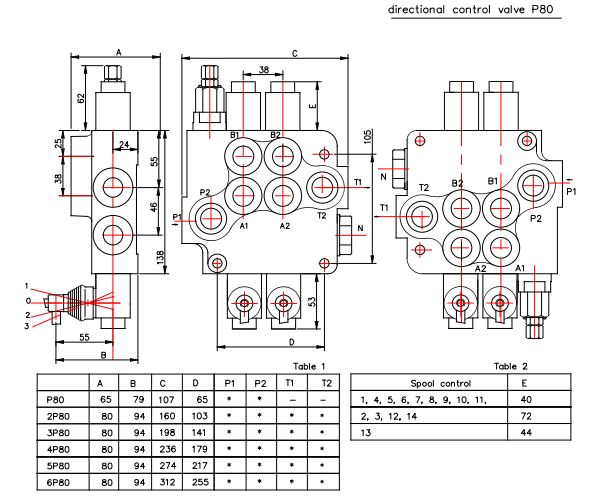 Гідророзподільник моноблочний Р80 на трактор, манипулятор Болгарія