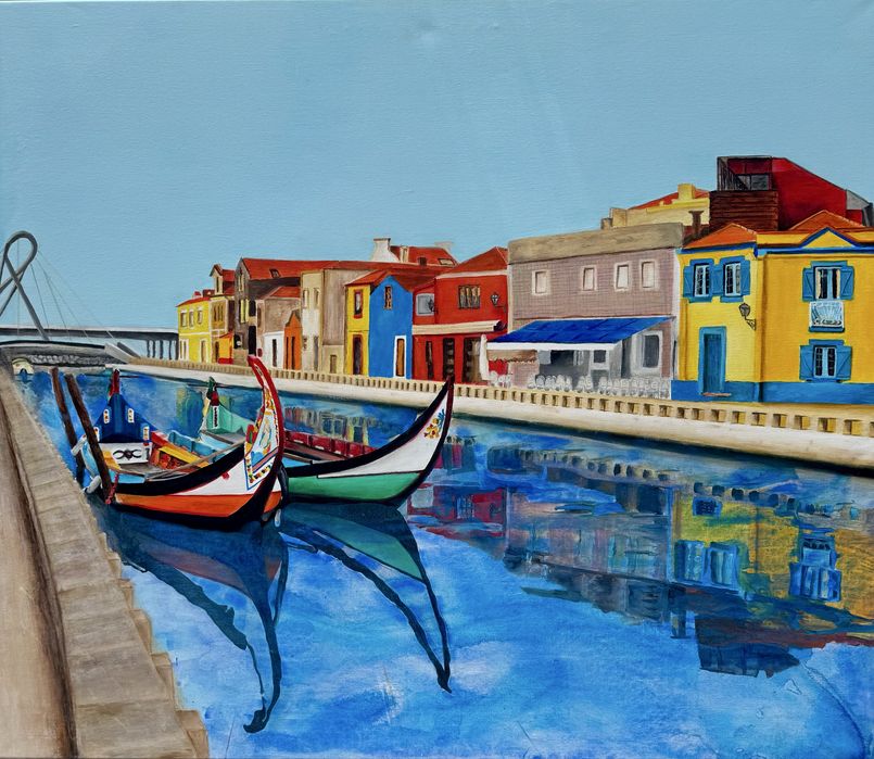 Aveiro - moliceiros no canal - pintura sobre tela