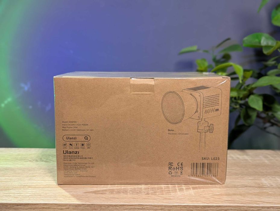 Ulanzi L023 40W Pro + блок живлення – професійне світло для зйомки