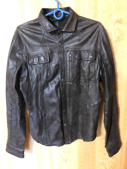 Шкіряна куртка рубашка label lab leather shirt розмір м