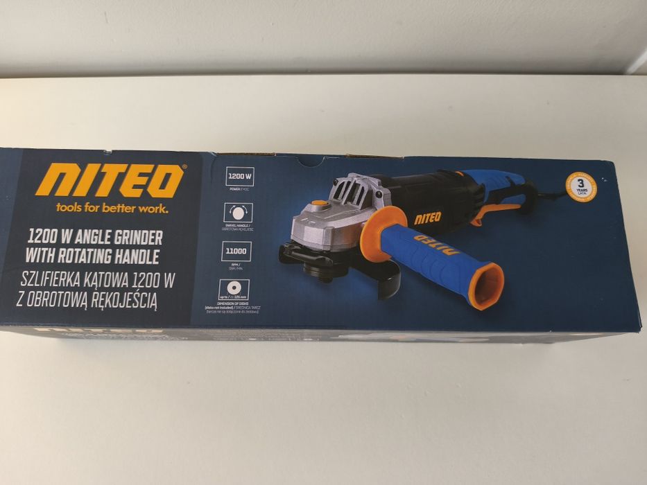Nowa szlifierka kątowa Niteo 1200W klucz osłona