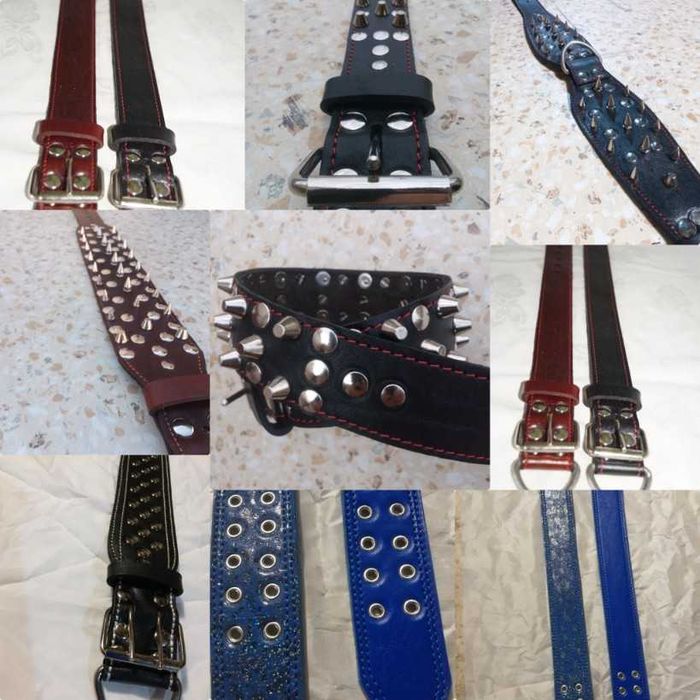 Ошейник.Намордник.Поводок.Шлея. Кожанный ошейник для кожанной собаки.