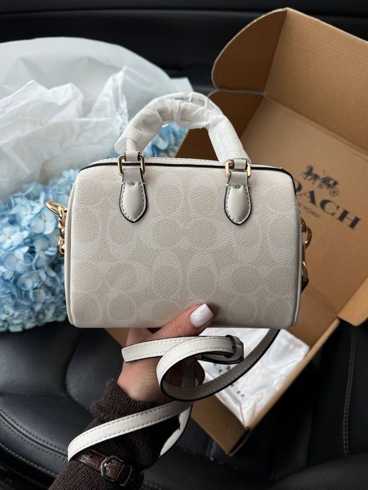 Сумка Coach Rowan Satchel Bag / сумочка коуч коач біла маленька