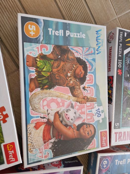 Пазли трефл trefl 5+ 6+ трансформери динозаври тачки