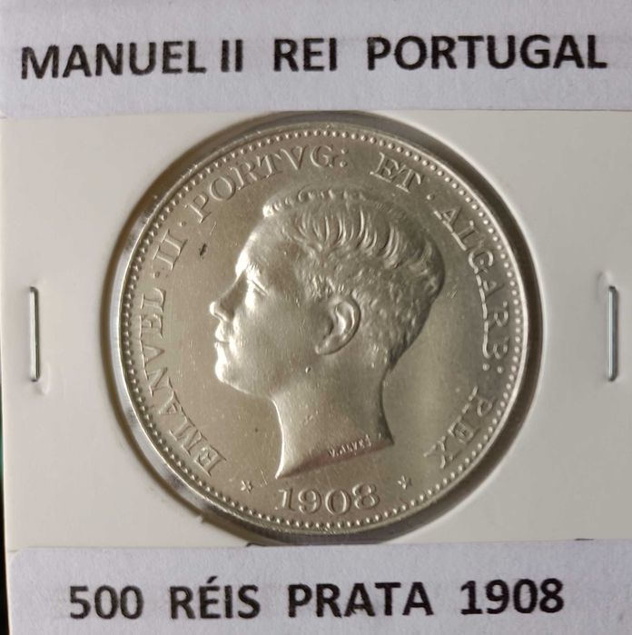 Moeda 5 tostões da Monarquia Portuguesa D. Manuel II  (500 Réis PRATA)